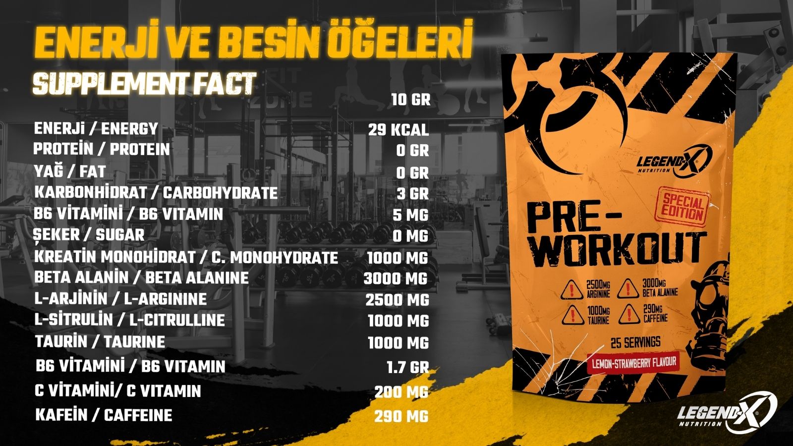 pre-workout besin değeri